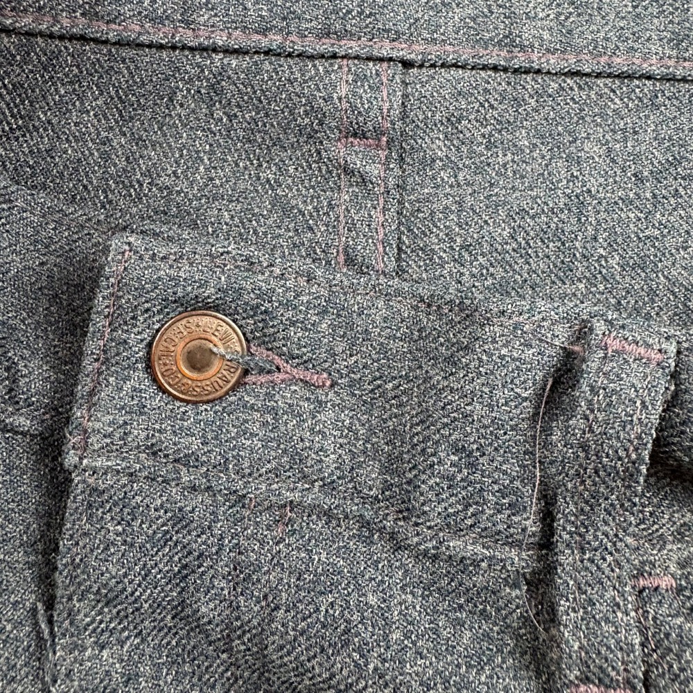 Vintage Levis Panatela Action Slacks Mens 38x30 Blue Dacron Polyester Boot Cut - Picture 3 of 4